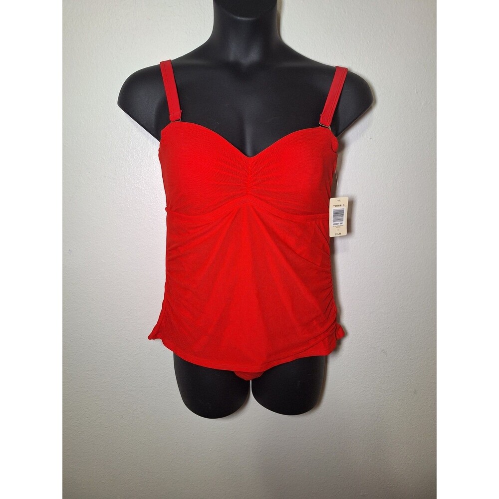 torrid Red One-Piece Tankini Swim Top